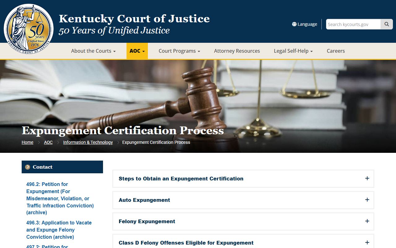Butler County criminal court records expungement certification