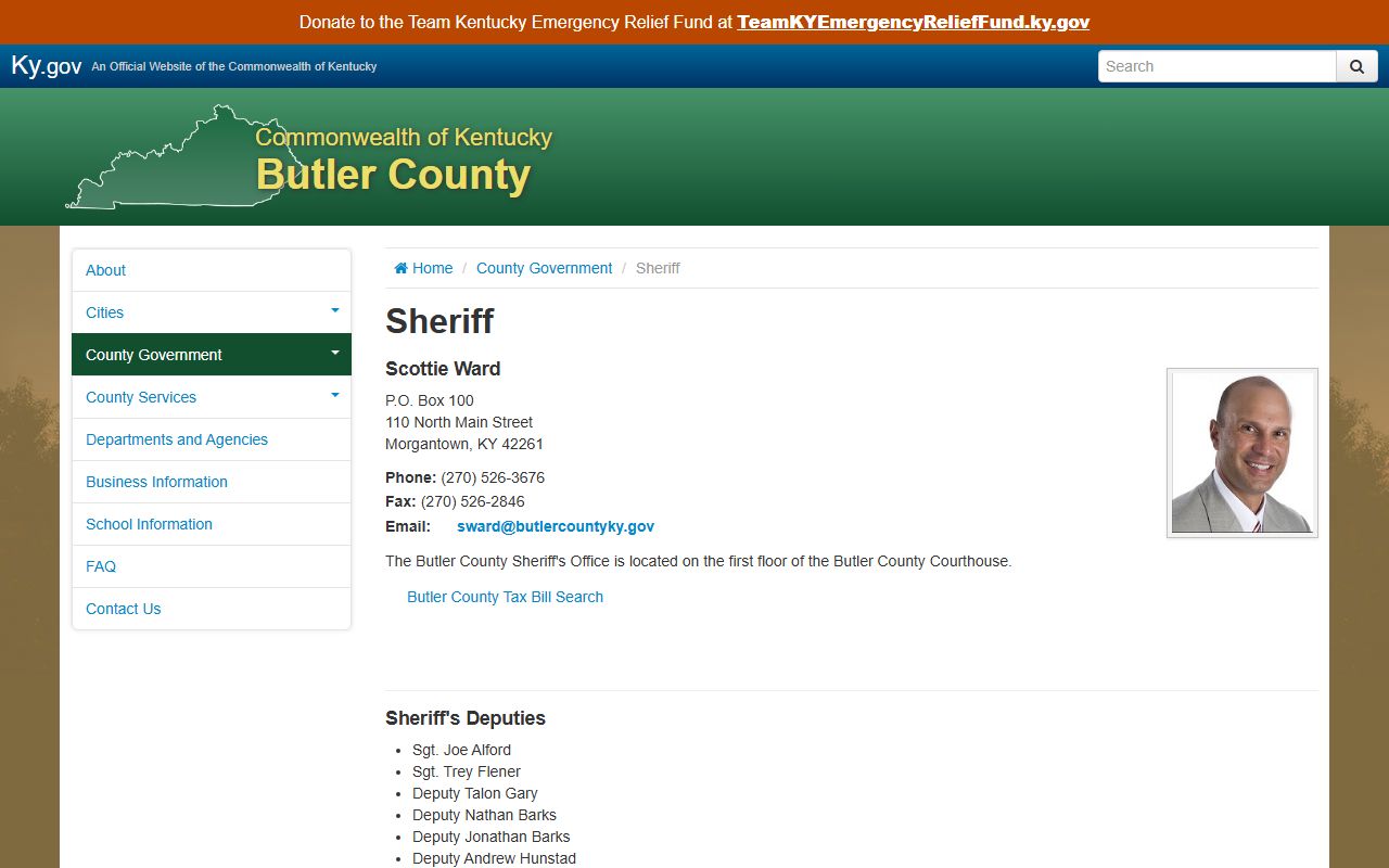 Butler County court records sheriff office page