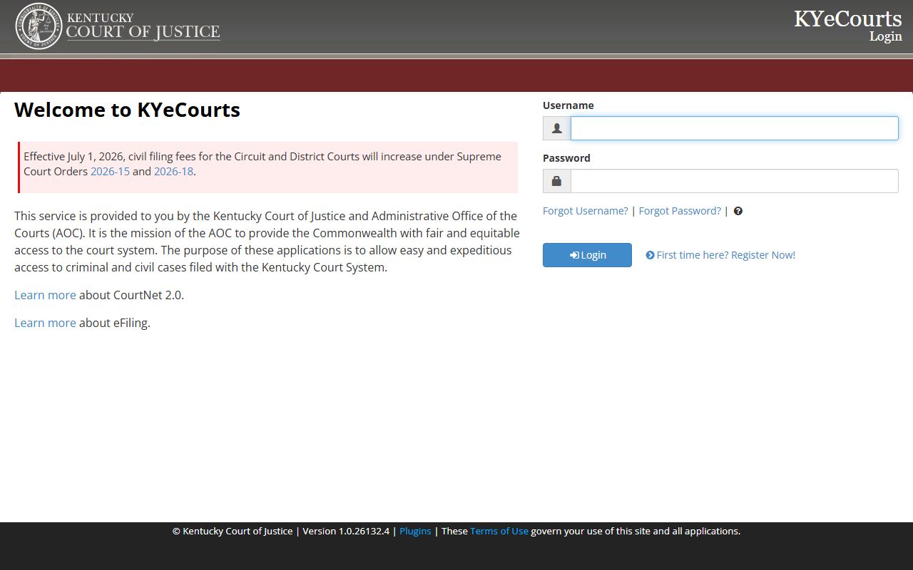 Butler County court records KYeCourts login