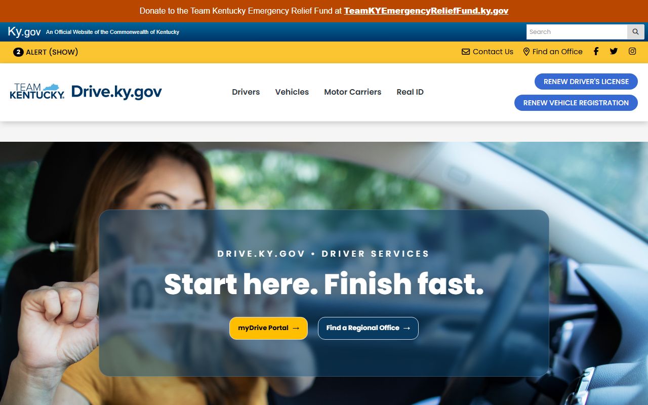 Butler County traffic court records Kentucky driver services page